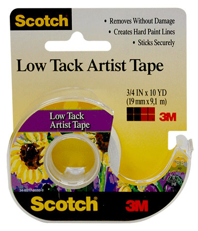 Scotch(R) Artists Tape, Low Tack - Size 3/4 x 10 yd