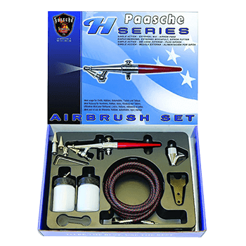 Paasche H Airbrush Set (.45, .65, & 1.05mm heads) & 1/8BSP Adapter