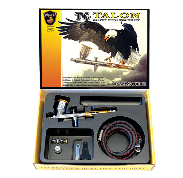 Paasche Talon Airbrush with All Three Heads and Fan Aircap