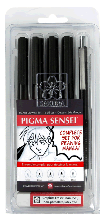 Sakura 6-Piece Pigma Sensei Manga Drawing Set