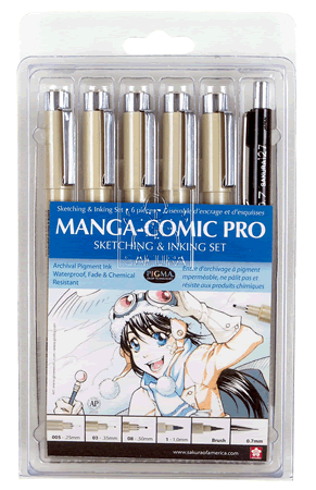 Sakura Manga-Comic Pro Sketching & Inking Kit of 6