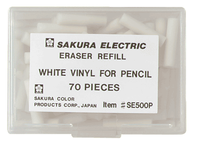 Sakura Electic Eraser Refills/Box of 70 - Color White
