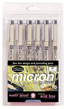 Micron Pigma 6 Pen Set Black