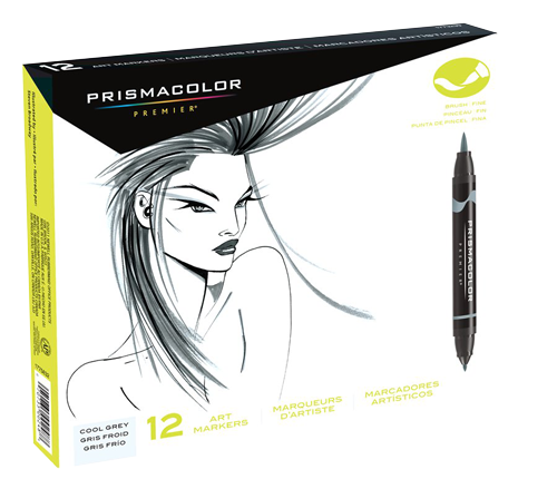 Prismacolor Premier Brush Marker Set of 12 Cool Gray