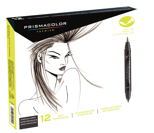 Prismacolor Premier Brush Marker Set of 12 French Gray