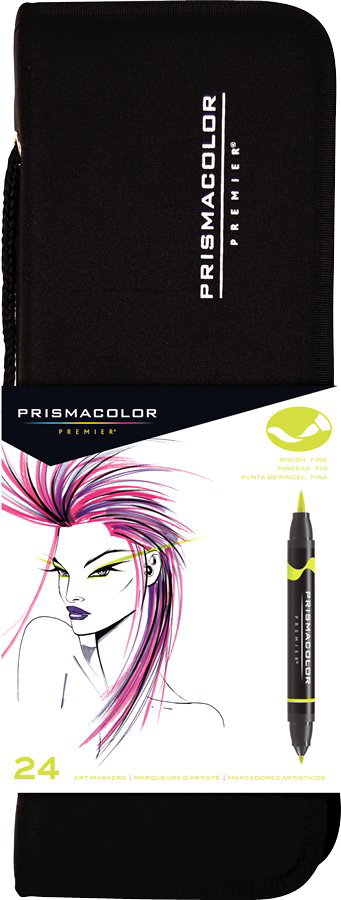 Prismacolor Premier Chisel/Fine Tip Art Markers 24 Marker Set with