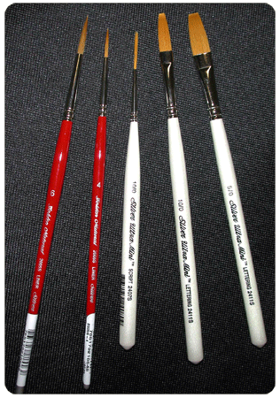 Silver Brush Bobbie Gray Brush Set of 5 - Lettering & Stroke - Short Handles