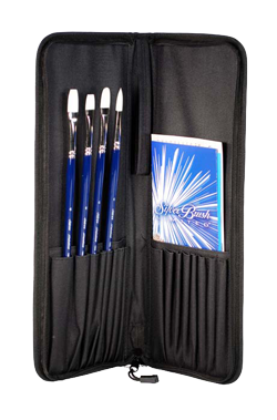 Silver Brush Bristlon Brush Set of 4 with Case
