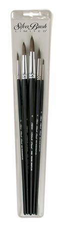 Silver Brush Black Pearl Set of 5 - Long Handles