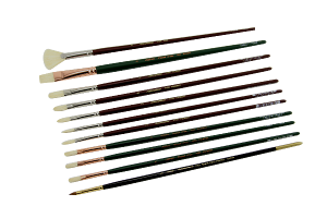 Silver Brush Margaret Carter Baumgaertner, Long Handle Basic Brush Set of 11