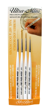 Silver Brush Ultra Mini Detail Brush Set of 4 - Short Handles