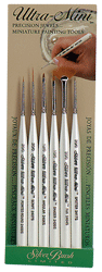 Silver Brush Ultra Mini Basic Miniature Detail Brush Set of 6 - Short Handles