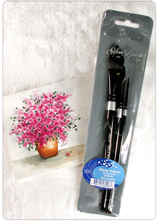 Silver Brush Black Velvet Watercolor Brush Set of 3 - Short Handles