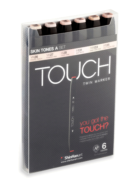 ShinHan Touch Twin Marker Set of 6 Skin Tones