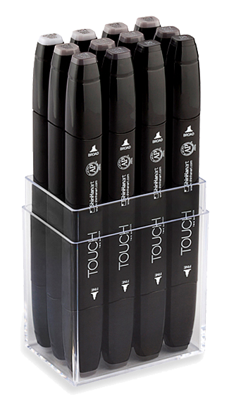 ShinHan Touch Twin Marker Set of 12 Warm Greys