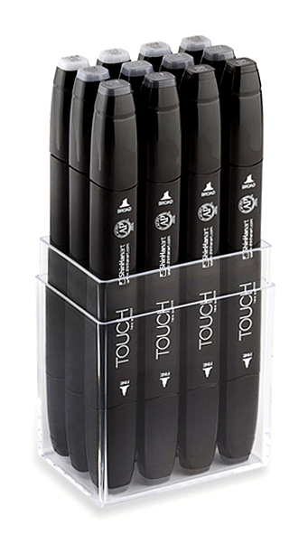 ShinHan Touch Twin Marker Set of 12 Cool Greys