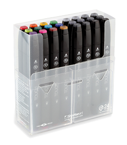 ShinHan Touch Twin Marker Set of 24 with Plastic Case