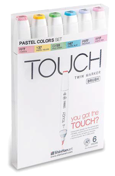 TOUCH Twin & Brush Alcohol Markers available in 204 colors ShinHan