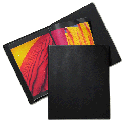 Prat Classic Rod Binder + 1 Cartridge of 10 Cristal Laser Sheet Protectors - Color Black - Size 17 x 14 -  COVER ONLY, NO INSERT