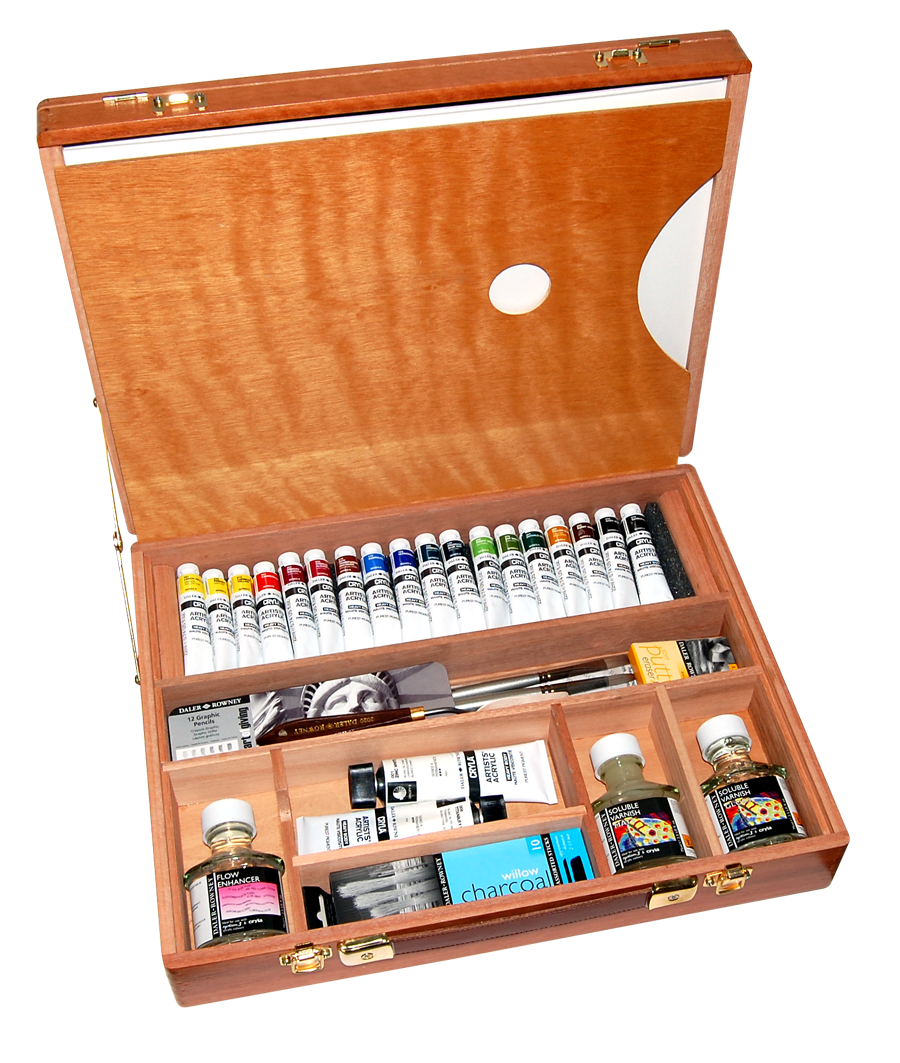 Daler-Rowney Deluxe Cryla Acrylics Wooden Box