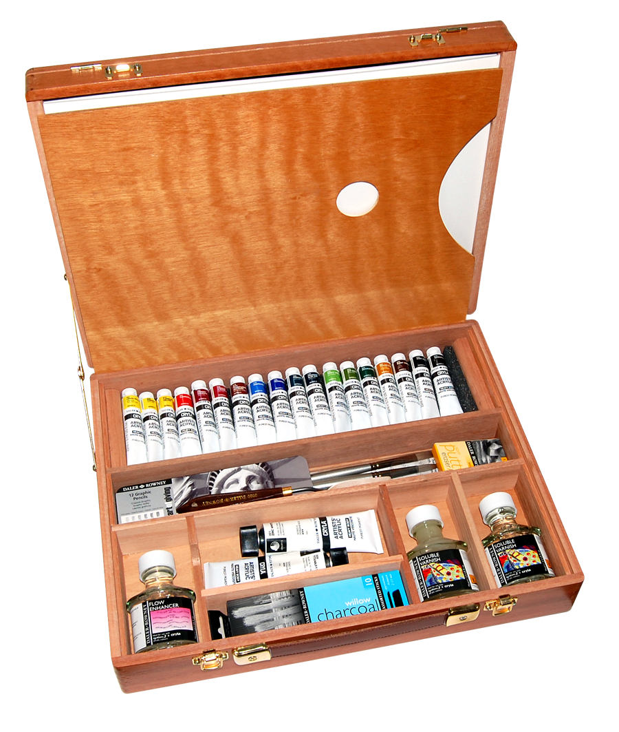 Daler-Rowney Deluxe Cryla Acrylics Wooden Box | Rex Art Supplies