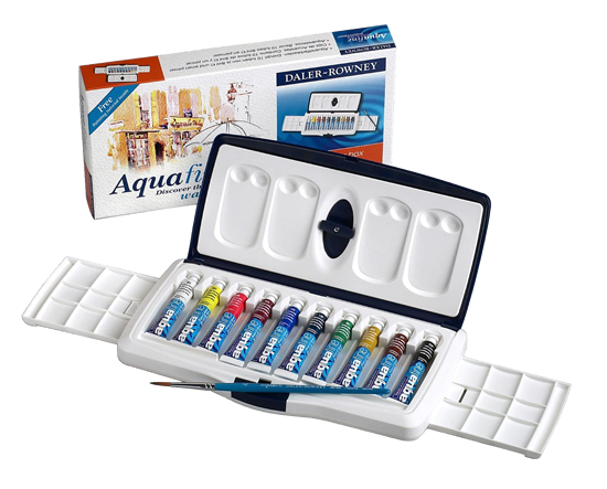 Daler-Rowney Aquafine Watercolor 10 Tube Slider Set