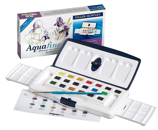 Daler-Rowney Aquafine Watercolor 20 Half Pan Slider Set