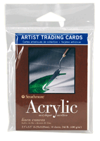 Strathmore Artist Trading Card Pack of 10 - Acrylic Linen Canvas - Size 2.5 x 3.5