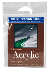 Strathmore Artist Trading Card Pack of 10 - Acrylic Linen Canvas - Size 2.5 x 3.5
