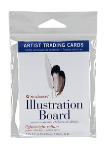 Strathmore Artist Trading Card Pack of 5 - Illustration Board, Vellum - Size 2.5 x 3.5