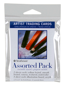 Strathmore Artist Trading Card Assorted Pack of 12 - Size 2.5 x 3.5
