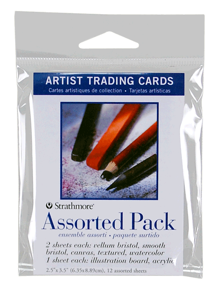 Strathmore Artist Trading Card Assorted Pack Of 12 Size 2 5 X 3 5 Rex Art Supplies