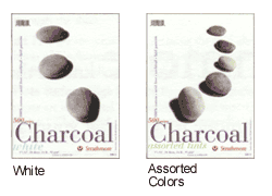 Strathmore Charcoal Pad, 64lb, Rag, 24 Sheets, Spiral - Color Bright White - Size 9” x 12”