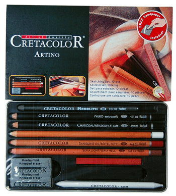 Cretacolor Artino Basic Drawing Tin Box Set of 10