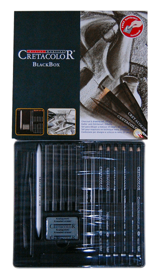 Cretacolor Black Box Tin Drawing Set of 20 | Rex Art Supplies