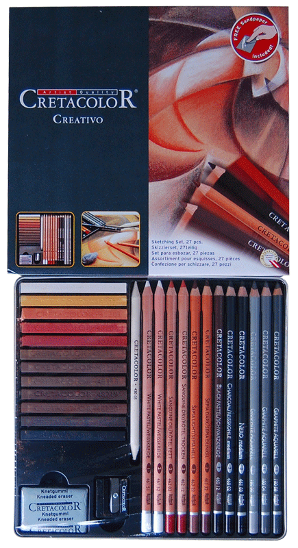 6 Pack: Cretacolor 6 Piece Drawing Oil Pencil Set with Tin