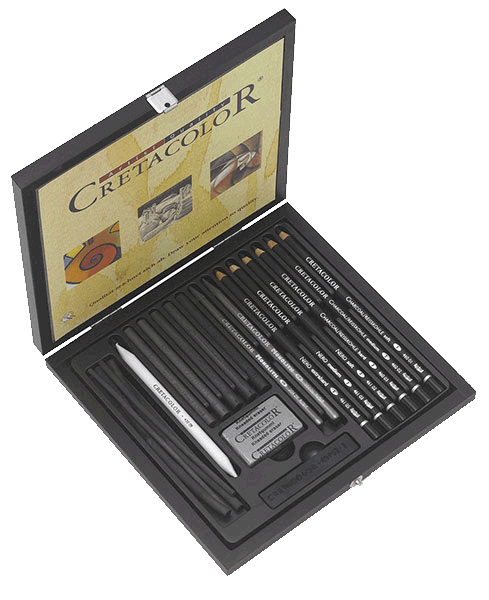 Cretacolor Black Box Charcoal Drawing Set - Complete Set