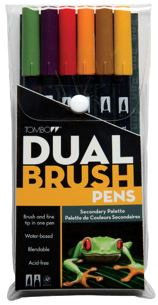 Tombow Dual Brush Pen Secondary Set of 6