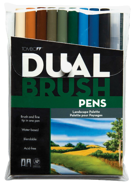 Tombow Dual Brush Pen Landscape Set of 10