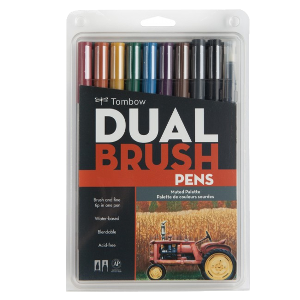 Tombow Dual Brush Pen Muted Set of 10